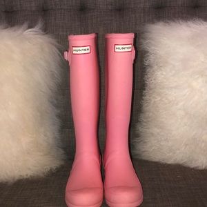 Tall pink Hunter Boots
